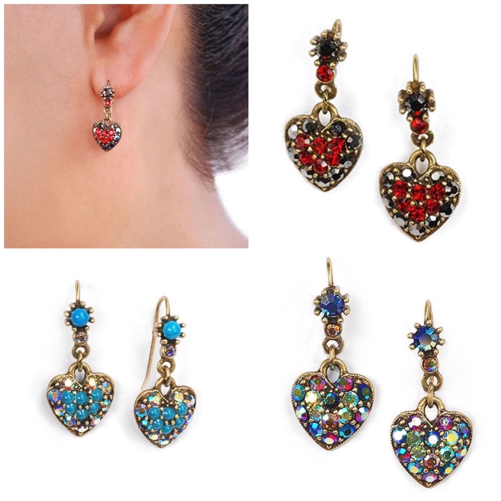 Crystal Dainty Hearts w/ Estate Vibe Earrings, Boutique-NWT